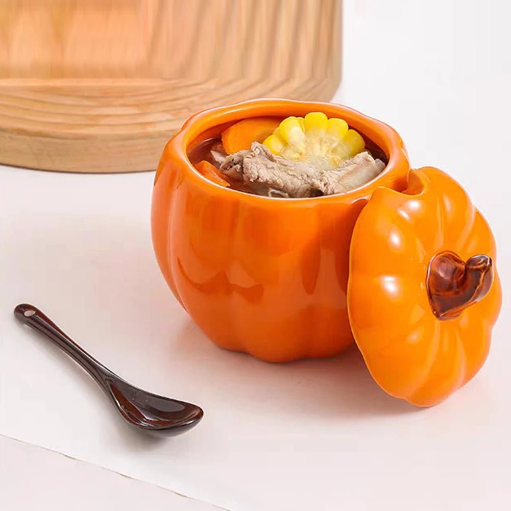 đđČ Bol Ă Soupe en CĂ©ramique 400 ml â Forme Citrouille CrĂ©ative avec Couvercle | Bol XXL pour Soupe, Nouilles & DĂ©coration Halloween - Orgnestly