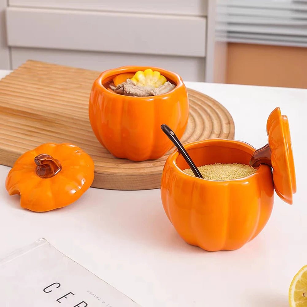 đđČ Bol Ă Soupe en CĂ©ramique 400 ml â Forme Citrouille CrĂ©ative avec Couvercle | Bol XXL pour Soupe, Nouilles & DĂ©coration Halloween - Orgnestly