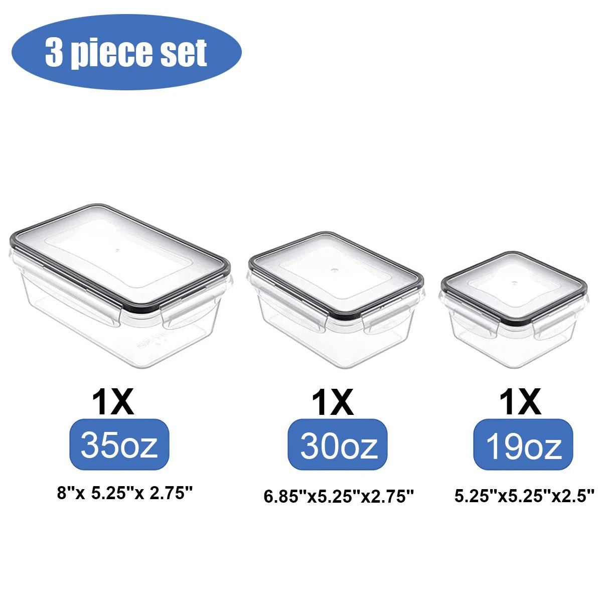 Lot de 12 boîtes alimentaires avec couvercles à clips – Contenants hermétiques en plastique pour cuisine et garde - manger (12 boîtes + 12 couvercles) - Orgnestly