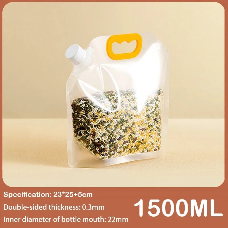 Lot de 2 sacs de rangement pour grains – Sacs transparents portables, anti - humidité et anti - insectes, réutilisables - Orgnestly