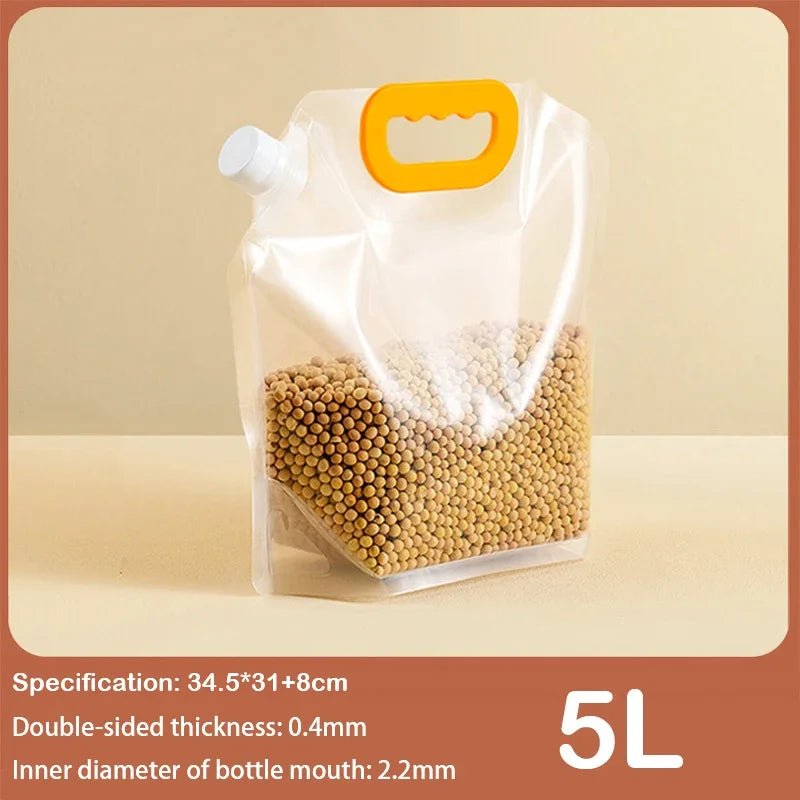 Lot de 2 sacs de rangement pour grains – Sacs transparents portables, anti - humidité et anti - insectes, réutilisables - Orgnestly