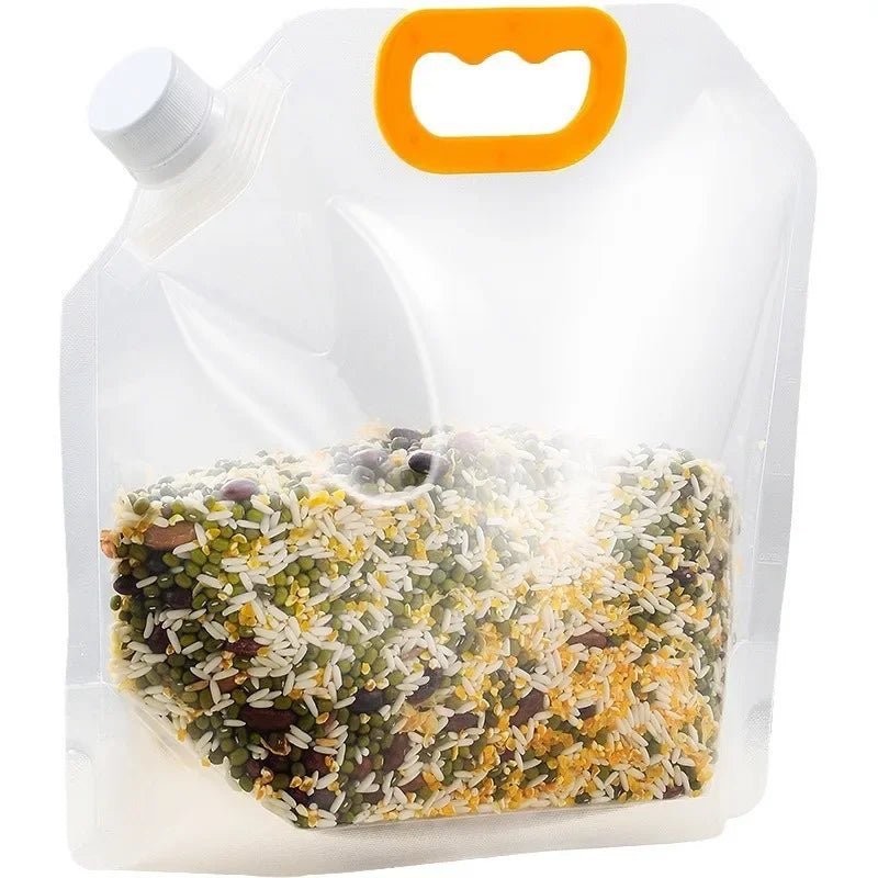 Lot de 2 sacs de rangement pour grains – Sacs transparents portables, anti - humidité et anti - insectes, réutilisables - Orgnestly