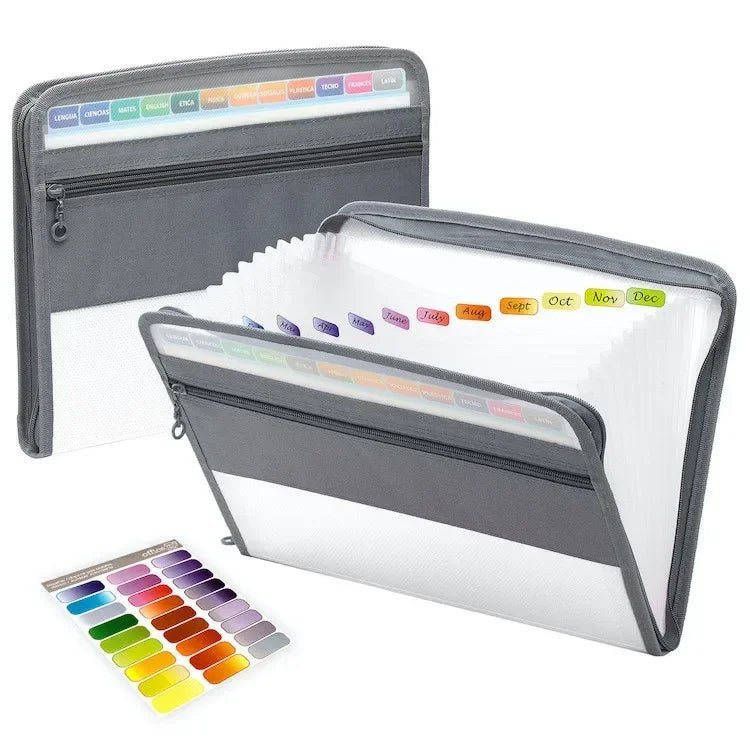 đ Organiseur de Documents AccordĂ©on avec Fermeture Ăclair đ â 13 Pochettes Extensibles + Trousse Frontale đïž - Orgnestly