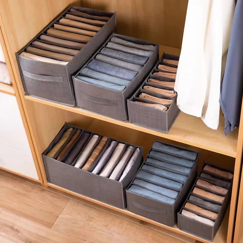 👕🧦 Organiseur de Rangement pour Armoire – Boîte de Rangement Pliable pour Pantalons, Jeans, Sous - vêtements, T-shirts & Chaussettes - Orgnestly