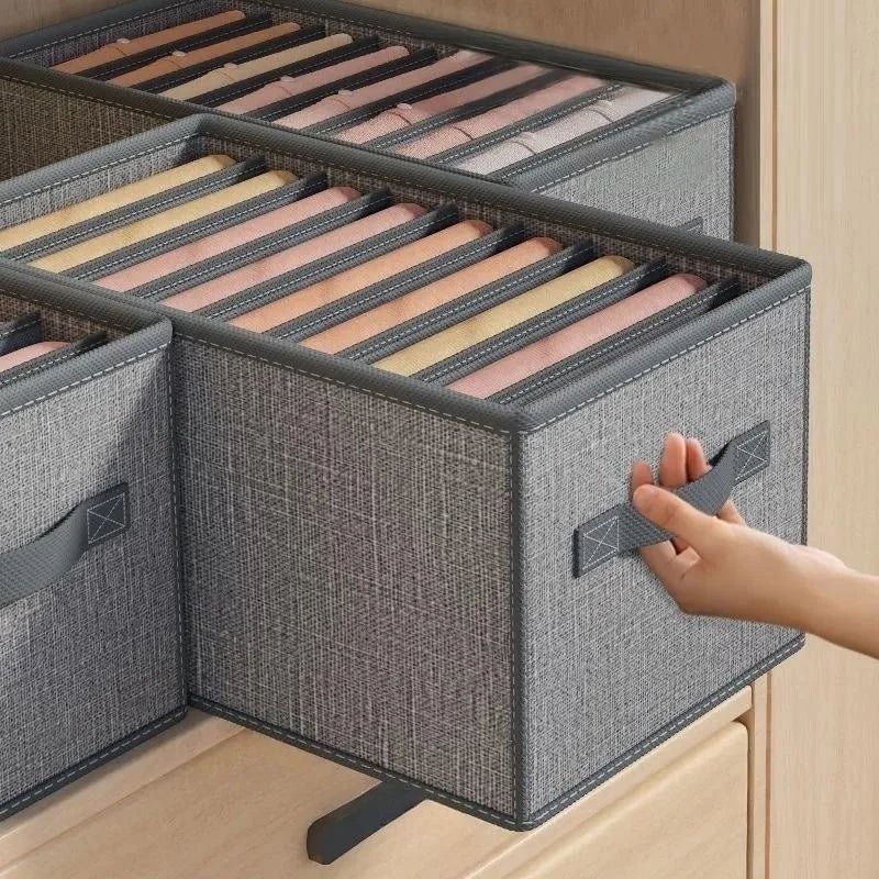 👕🧦 Organiseur de Rangement pour Armoire – Boîte de Rangement Pliable pour Pantalons, Jeans, Sous - vêtements, T-shirts & Chaussettes - Orgnestly