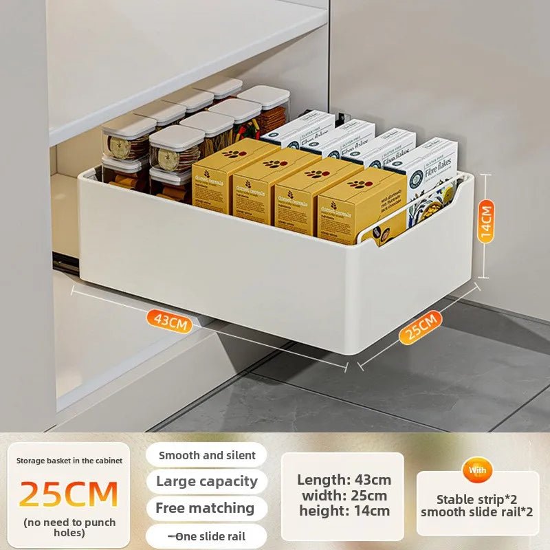 đœïžđ§ Tiroir de Rangement Coulissant pour Cuisine â ĂtagĂšre de Rangement avec GlissiĂšres | Organiseur dâĂpices & Accessoires - Orgnestly