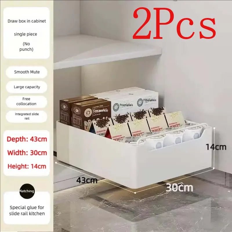đœïžđ§ Tiroir de Rangement Coulissant pour Cuisine â ĂtagĂšre de Rangement avec GlissiĂšres | Organiseur dâĂpices & Accessoires - Orgnestly