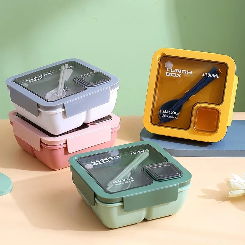 🍱 Lunch Box Portable avec Couverts Inclus – Sac Isotherme pour École & Bureau | Kit Complet Chauffant au Micro-ondes
