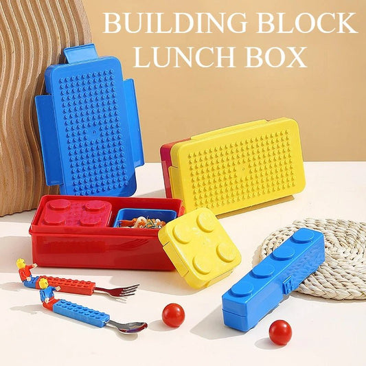 🧱 Boîte à Lunch Portable avec Fermeture Étanche – Blocs de Construction Colorés | Bento Enfants & Étudiants | Boîte Repas Pique - Nique & Salade de Fruits - Orgnestly