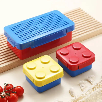 🧱 Boîte à Lunch Portable avec Fermeture Étanche – Blocs de Construction Colorés | Bento Enfants & Étudiants | Boîte Repas Pique - Nique & Salade de Fruits - Orgnestly