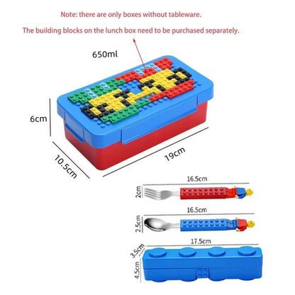 🧱 Boîte à Lunch Portable avec Fermeture Étanche – Blocs de Construction Colorés | Bento Enfants & Étudiants | Boîte Repas Pique - Nique & Salade de Fruits - Orgnestly