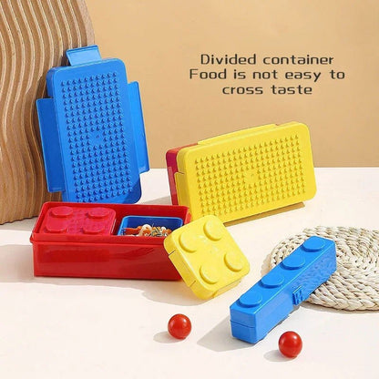 🧱 Boîte à Lunch Portable avec Fermeture Étanche – Blocs de Construction Colorés | Bento Enfants & Étudiants | Boîte Repas Pique - Nique & Salade de Fruits - Orgnestly