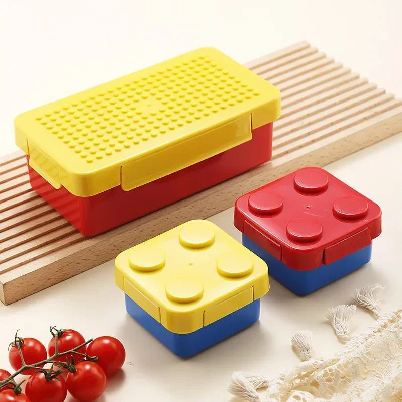 🧱 Boîte à Lunch Portable avec Fermeture Étanche – Blocs de Construction Colorés | Bento Enfants & Étudiants | Boîte Repas Pique - Nique & Salade de Fruits - Orgnestly