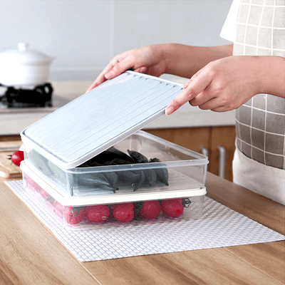Boîte de rangement - FoodSaverBox™ - Carré gris - Orgnestly