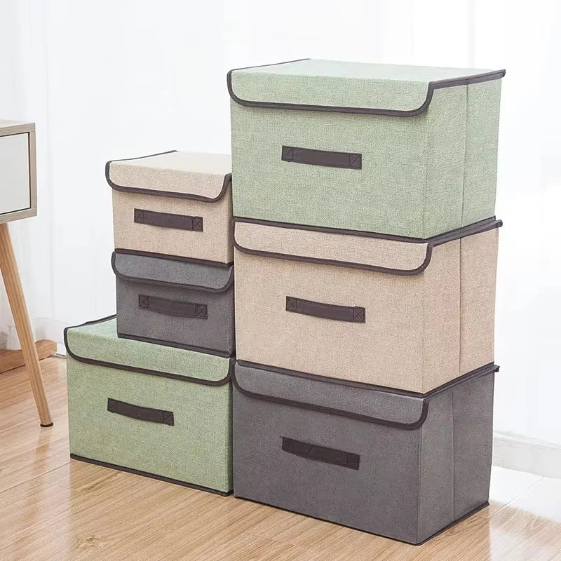 Boîte de Rangement Pliable en Tissu Non - Tissé – Grise, pour Vêtements, Sous - Vêtements, Chaussettes, Jouets d’Enfants et Cosmétiques - Orgnestly