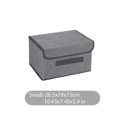 Boîte de Rangement Pliable en Tissu Non - Tissé – Grise, pour Vêtements, Sous - Vêtements, Chaussettes, Jouets d’Enfants et Cosmétiques - Orgnestly
