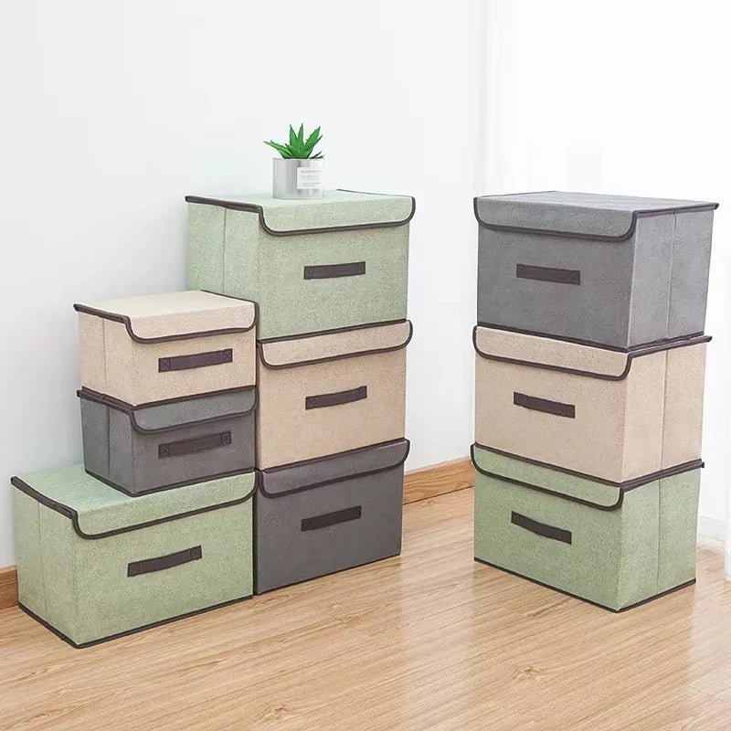 Boîte de Rangement Pliable en Tissu Non - Tissé – Grise, pour Vêtements, Sous - Vêtements, Chaussettes, Jouets d’Enfants et Cosmétiques - Orgnestly