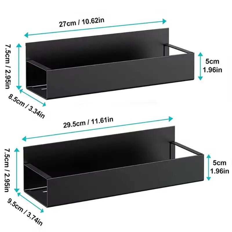Étagère Magnétique pour Réfrigérateur – Rangement Épices & Accessoires – Fixation Latérale – Fer Noir – Organisateur de Cuisine Gain de Place - Orgnestly