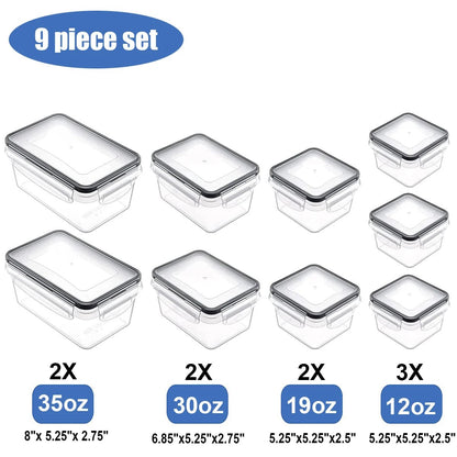 Lot de 12 boîtes alimentaires avec couvercles à clips – Contenants hermétiques en plastique pour cuisine et garde - manger (12 boîtes + 12 couvercles) - Orgnestly