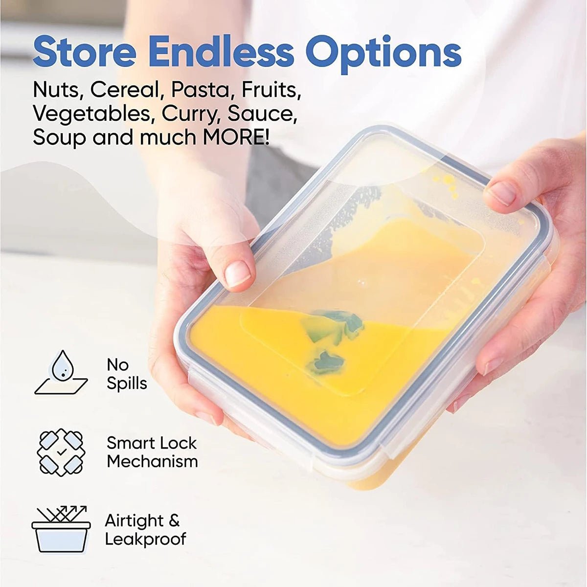 Lot de 12 boîtes alimentaires avec couvercles à clips – Contenants hermétiques en plastique pour cuisine et garde - manger (12 boîtes + 12 couvercles) - Orgnestly