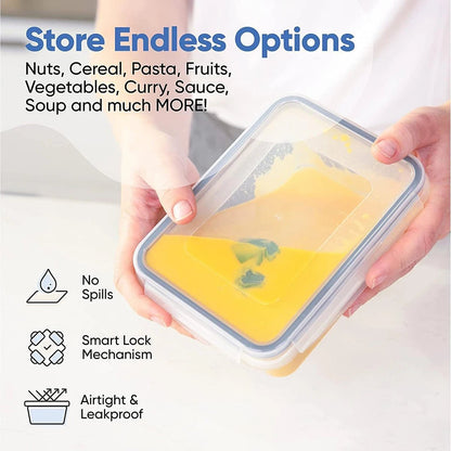 Lot de 12 boîtes alimentaires avec couvercles à clips – Contenants hermétiques en plastique pour cuisine et garde - manger (12 boîtes + 12 couvercles) - Orgnestly