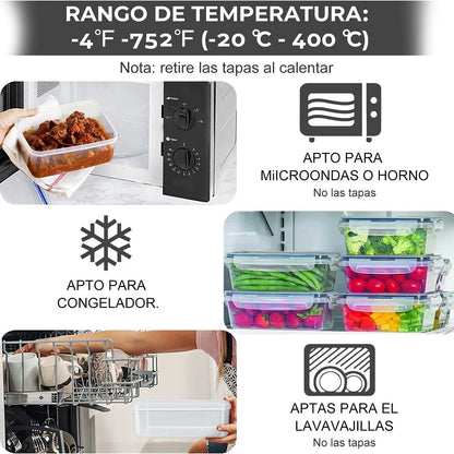 Lot de 12 boîtes alimentaires avec couvercles à clips – Contenants hermétiques en plastique pour cuisine et garde - manger (12 boîtes + 12 couvercles) - Orgnestly
