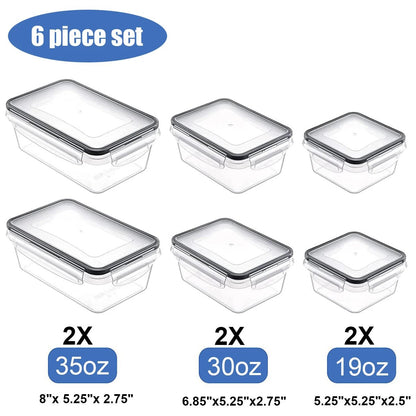 Lot de 12 boîtes alimentaires avec couvercles à clips – Contenants hermétiques en plastique pour cuisine et garde - manger (12 boîtes + 12 couvercles) - Orgnestly