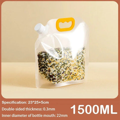 Lot de 2 sacs de rangement pour grains – Sacs transparents portables, anti - humidité et anti - insectes, réutilisables - Orgnestly