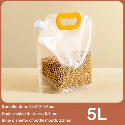 Lot de 2 sacs de rangement pour grains – Sacs transparents portables, anti - humidité et anti - insectes, réutilisables - Orgnestly