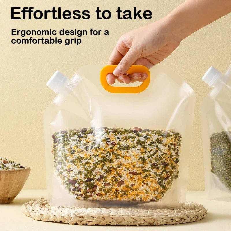 Lot de 2 sacs de rangement pour grains – Sacs transparents portables, anti - humidité et anti - insectes, réutilisables - Orgnestly
