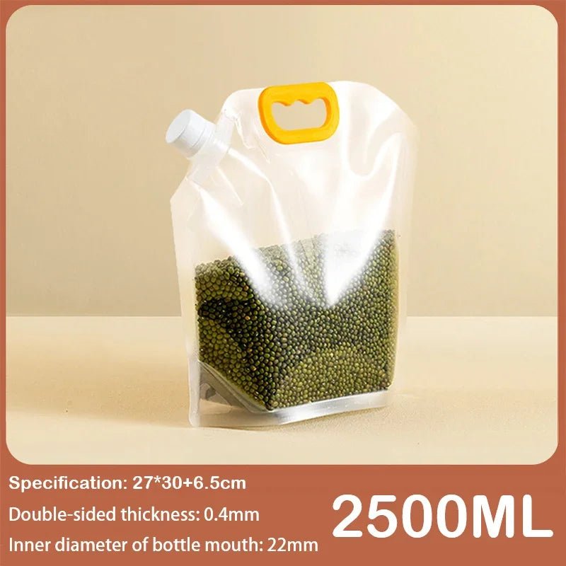 Lot de 2 sacs de rangement pour grains – Sacs transparents portables, anti - humidité et anti - insectes, réutilisables - Orgnestly