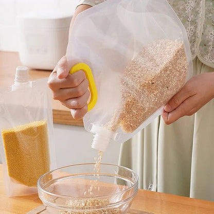 Lot de 2 sacs de rangement pour grains – Sacs transparents portables, anti - humidité et anti - insectes, réutilisables - Orgnestly