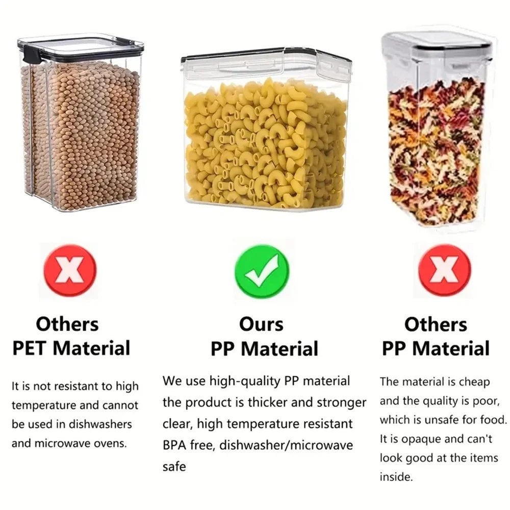 Lot de 7 boîtes alimentaires hermétiques – Sans BPA, plastique transparent, avec 10 étiquettes + 1 marqueur - Orgnestly