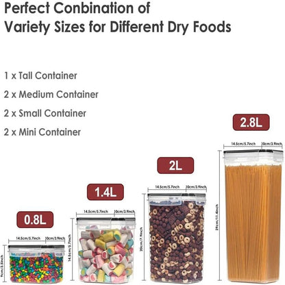 Lot de 7 boîtes alimentaires hermétiques – Sans BPA, plastique transparent, avec 10 étiquettes + 1 marqueur - Orgnestly