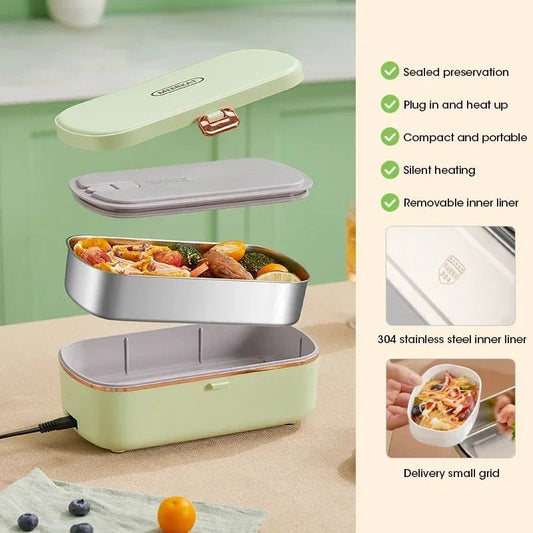 🍱 Lunch Box Électrique Portable 900ML – Chauffante, Vapeur & Conservation de la Chaleur | Cuiseur Self - Heating pour Bureau et Déplacements - Orgnestly