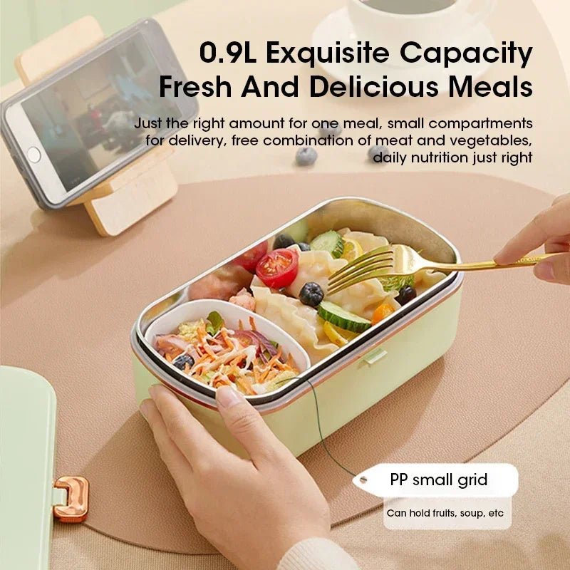 🍱 Lunch Box Électrique Portable 900ML – Chauffante, Vapeur & Conservation de la Chaleur | Cuiseur Self - Heating pour Bureau et Déplacements - Orgnestly