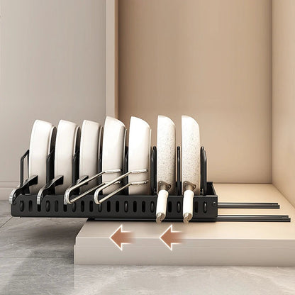 Organisateur coulissant pour casseroles, poêles et couvercles – Rangement sous meuble de cuisine - Orgnestly