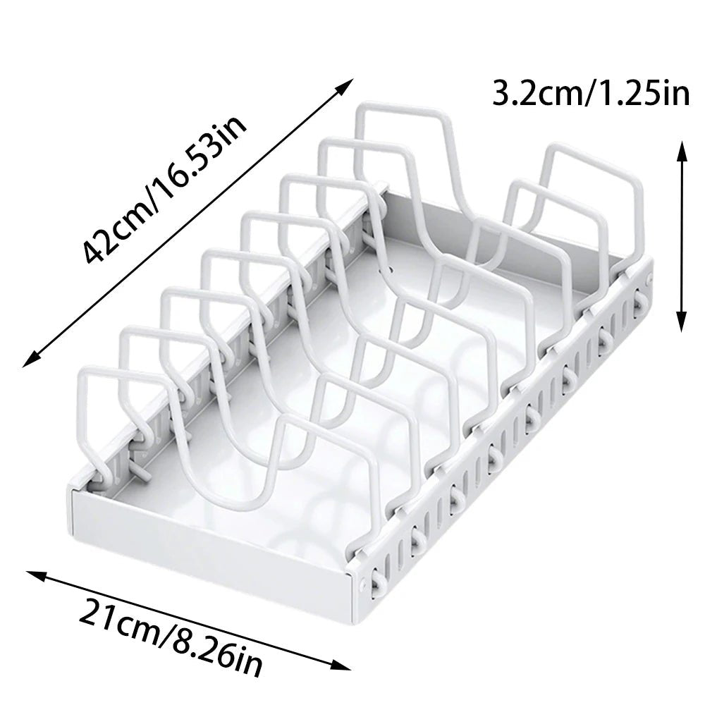 Organisateur coulissant pour casseroles, poêles et couvercles – Rangement sous meuble de cuisine - Orgnestly