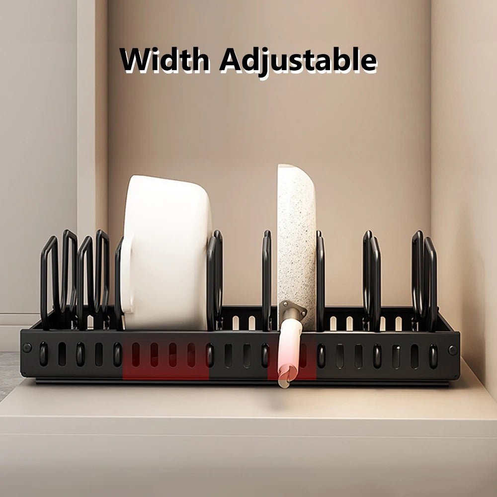 Organisateur coulissant pour casseroles, poêles et couvercles – Rangement sous meuble de cuisine - Orgnestly