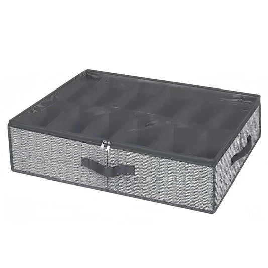Organisateur de Chaussures sous le Lit – 1 Pièce, Pliable, Respirant, avec Fenêtre Transparente (12 à 16 Paires) - Orgnestly