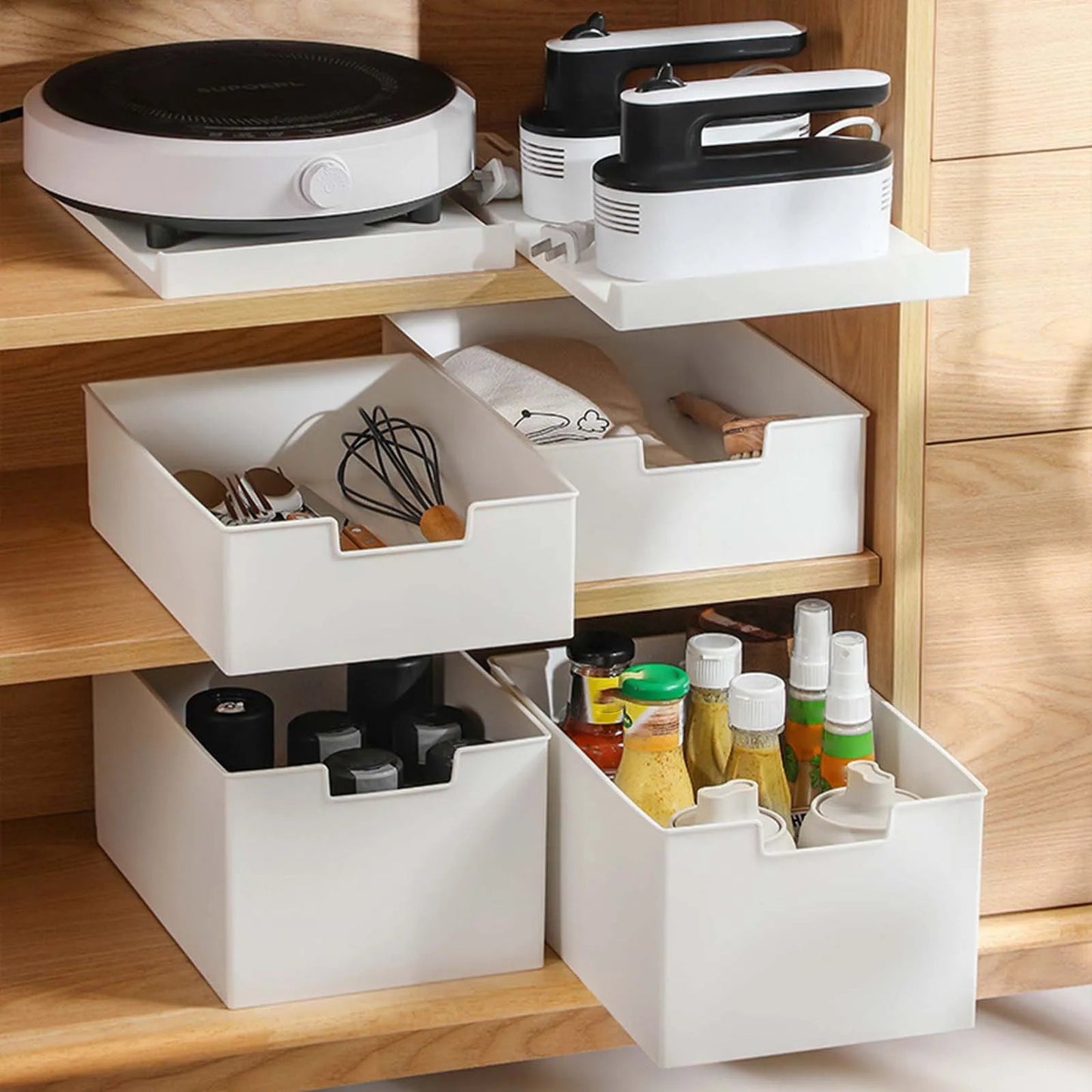 Organisateur de Placard Coulissant – Étagères de Rangement Robustes et Grande Capacité pour Tiroirs de Salon et Placards - Orgnestly