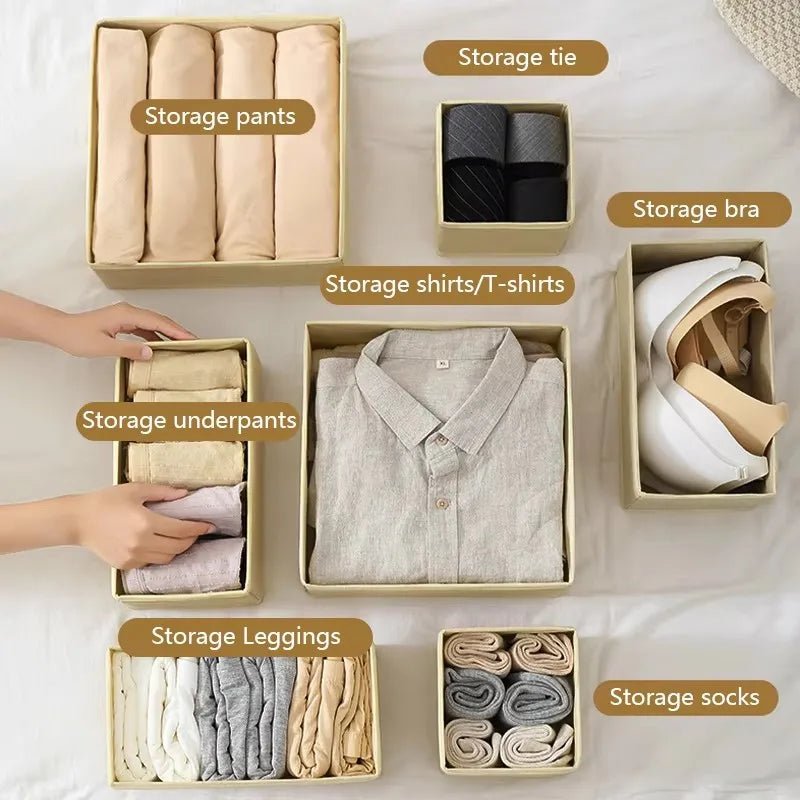 Organisateurs de Tiroirs en Tissu – Bacs de Rangement pour Vêtements, Sous - Vêtements, Chaussettes et Accessoires - Orgnestly