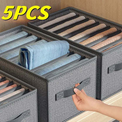 👕🧦 Organiseur de Rangement pour Armoire – Boîte de Rangement Pliable pour Pantalons, Jeans, Sous - vêtements, T-shirts & Chaussettes - Orgnestly