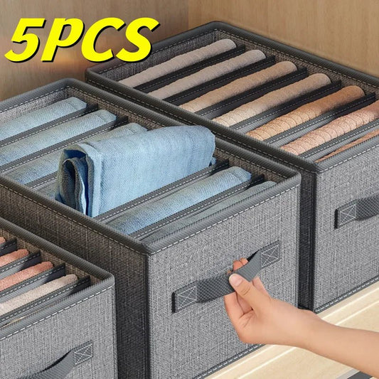 👕🧦 Organiseur de Rangement pour Armoire – Boîte de Rangement Pliable pour Pantalons, Jeans, Sous - vêtements, T-shirts & Chaussettes - Orgnestly