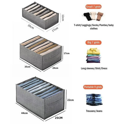 👕🧦 Organiseur de Rangement pour Armoire – Boîte de Rangement Pliable pour Pantalons, Jeans, Sous - vêtements, T-shirts & Chaussettes - Orgnestly