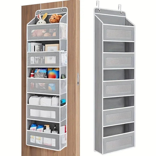 Organiseur Suspendu à 5 Compartiments – Rangement Derrière la Porte, Anti - Basculement, Grande Capacité, Idéal Chambre & Salle de Bain - Orgnestly