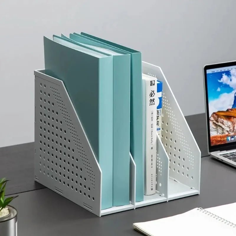 🗂️ Porte - Magazines Pliable – 3 Compartiments Verticaux pour Dossiers & Classeurs – Rangement Bureau Maison École - Orgnestly