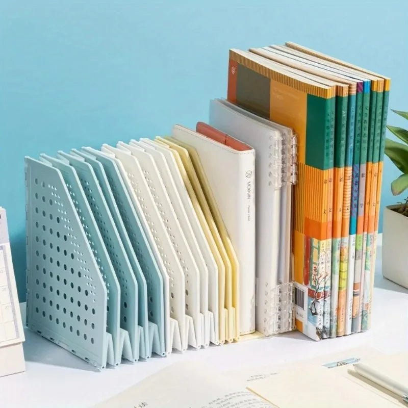 🗂️ Porte - Magazines Pliable – 3 Compartiments Verticaux pour Dossiers & Classeurs – Rangement Bureau Maison École - Orgnestly