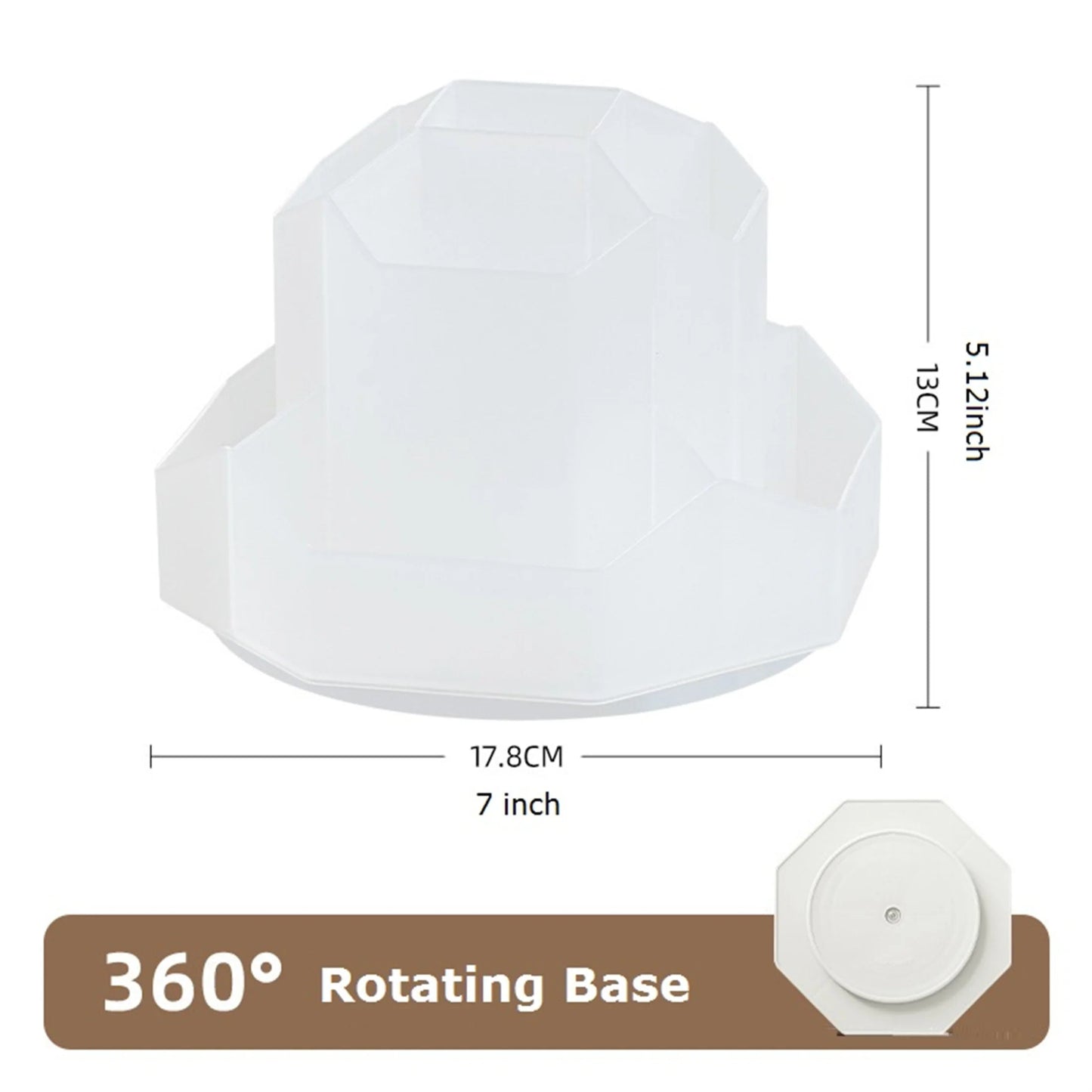 🖊️ Porte - Stylo Rotatif 360° Blanc/Rose – Organisateur de Bureau 9 Compartiments Grande Capacité - Orgnestly