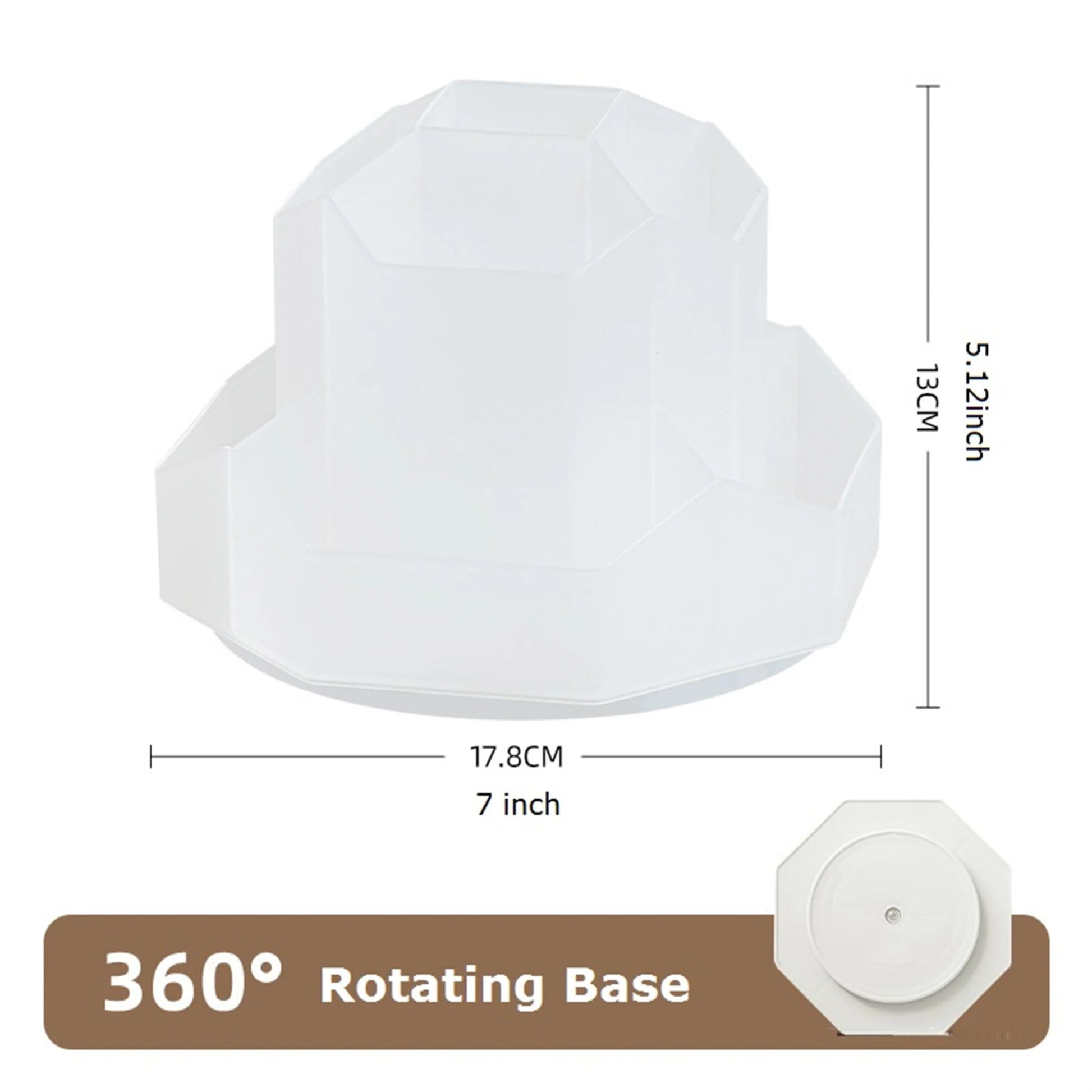 🖊️ Porte - Stylo Rotatif 360° Blanc/Rose – Organisateur de Bureau 9 Compartiments Grande Capacité - Orgnestly